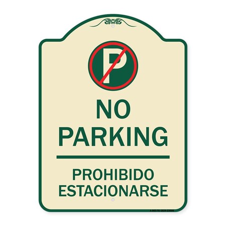 Signmission No Parking Prohibido Estacionar No Parking Heavy-Gauge Aluminum Sign, 24" x 18", TG-1824-23598 A-DES-TG-1824-23598